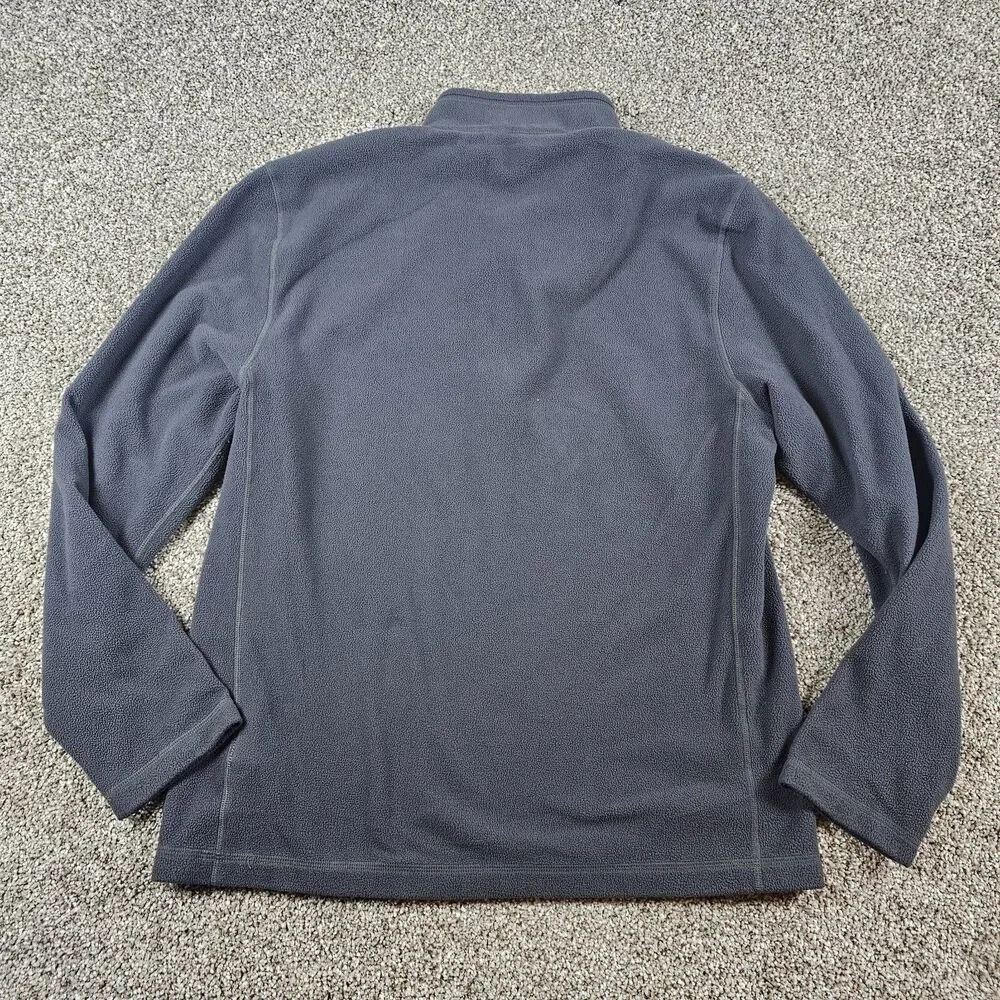 North Face Sweater Mens Medium Gray Fleece Pullover 1/4 Zip Hike Camping Casual
